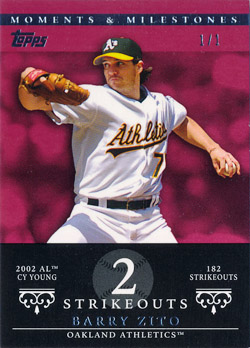 BARRY ZITO  Oakland Athletics 2002 Away Majestic Throwback